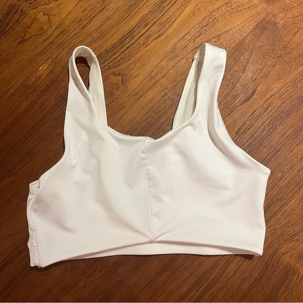 Victoria's Secret White Sports Bra with Wide Straps